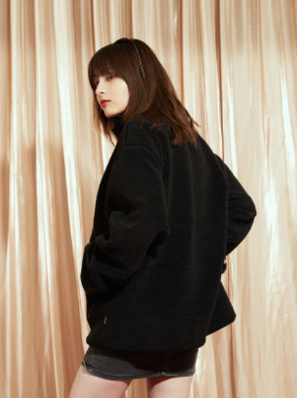 VOTE Bee Embroidered Sherpa Jacket