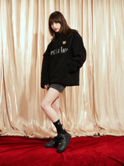 VOTE Bee Embroidered Sherpa Jacket