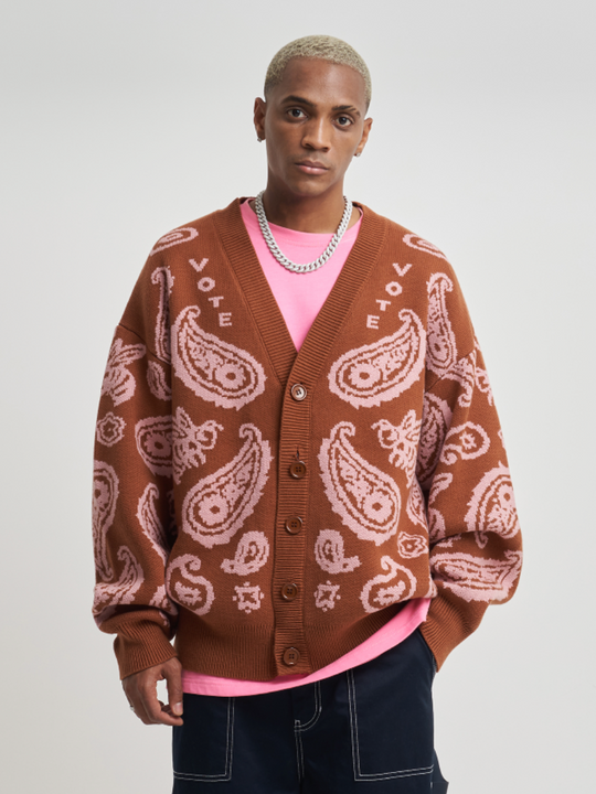 VOTE Paisley Knitted Cardigan