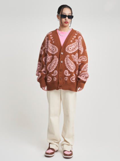 VOTE Paisley Knitted Cardigan