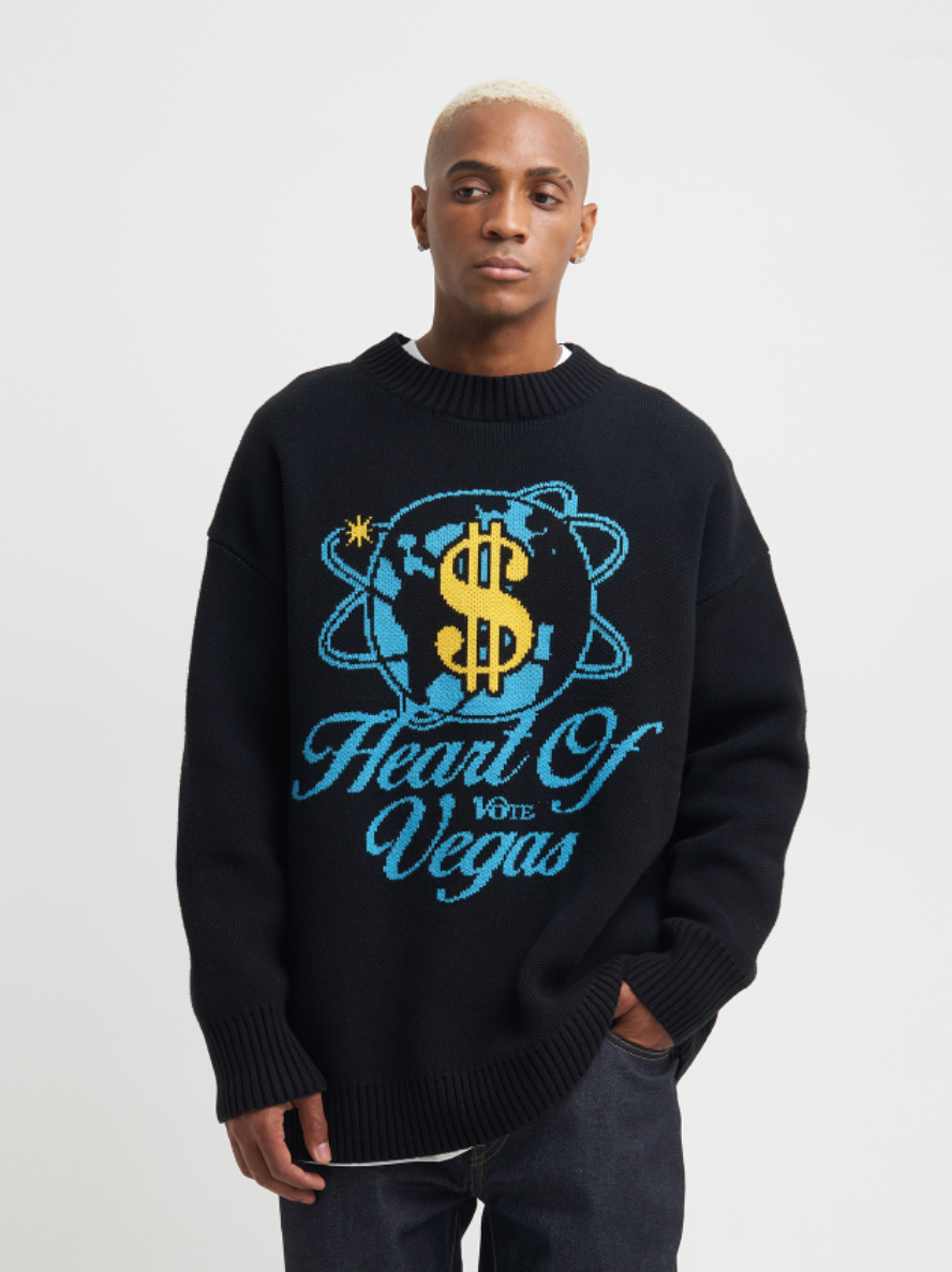 VOTE Casino Dollar Knit Sweater