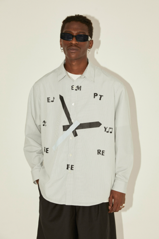 EMPTY REFERENCE Striped Clock Long Sleeve Shirt