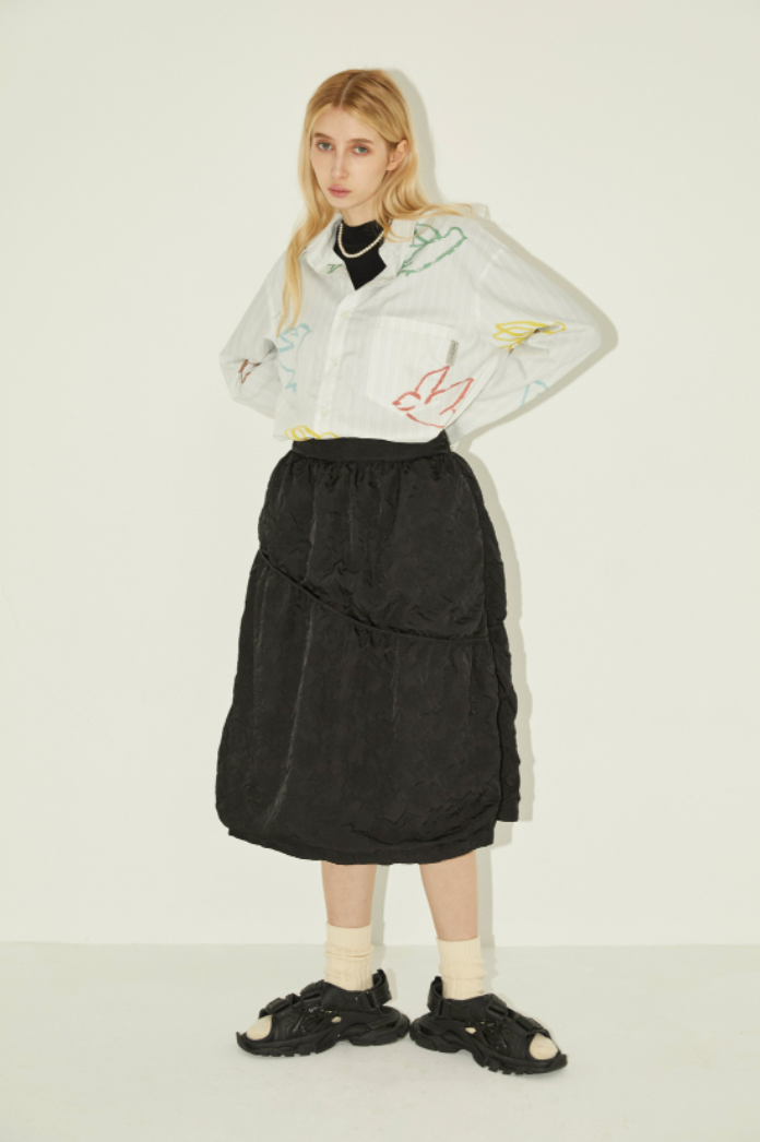 EMPTY REFERENCE Colorful Bird Crayon Long Sleeve Shirt