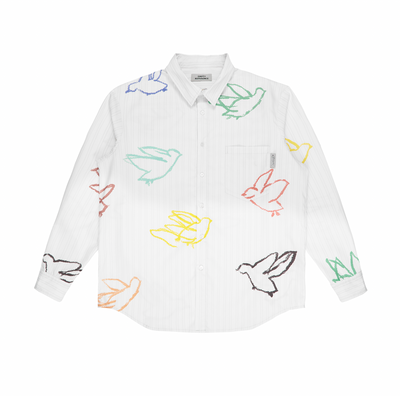 EMPTY REFERENCE Colorful Bird Crayon Long Sleeve Shirt