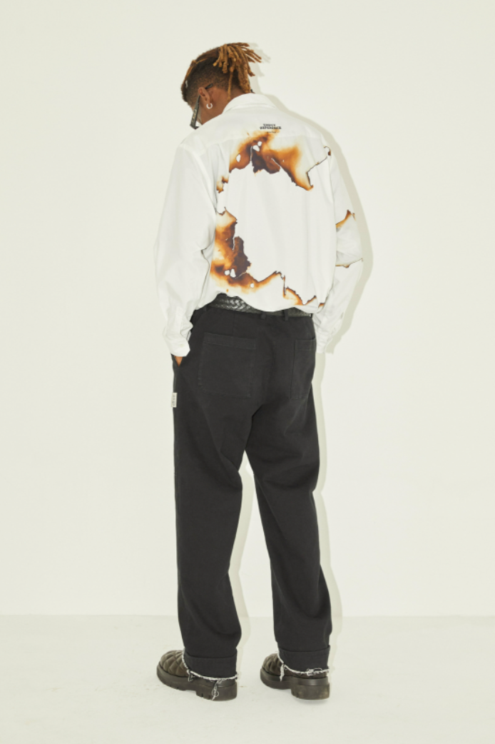 EMPTY REFERENCE Gray And White Ash Long Sleeve Shirt