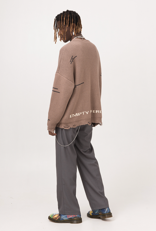 EMPTY REFERENCE Duck Cartoon Knit Sweater