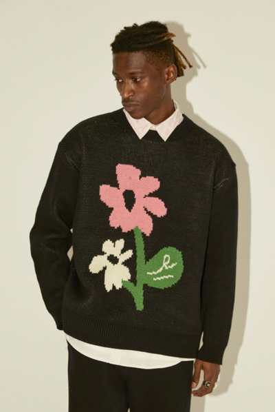 EMPTY REFERENCE Flower Knit Sweater