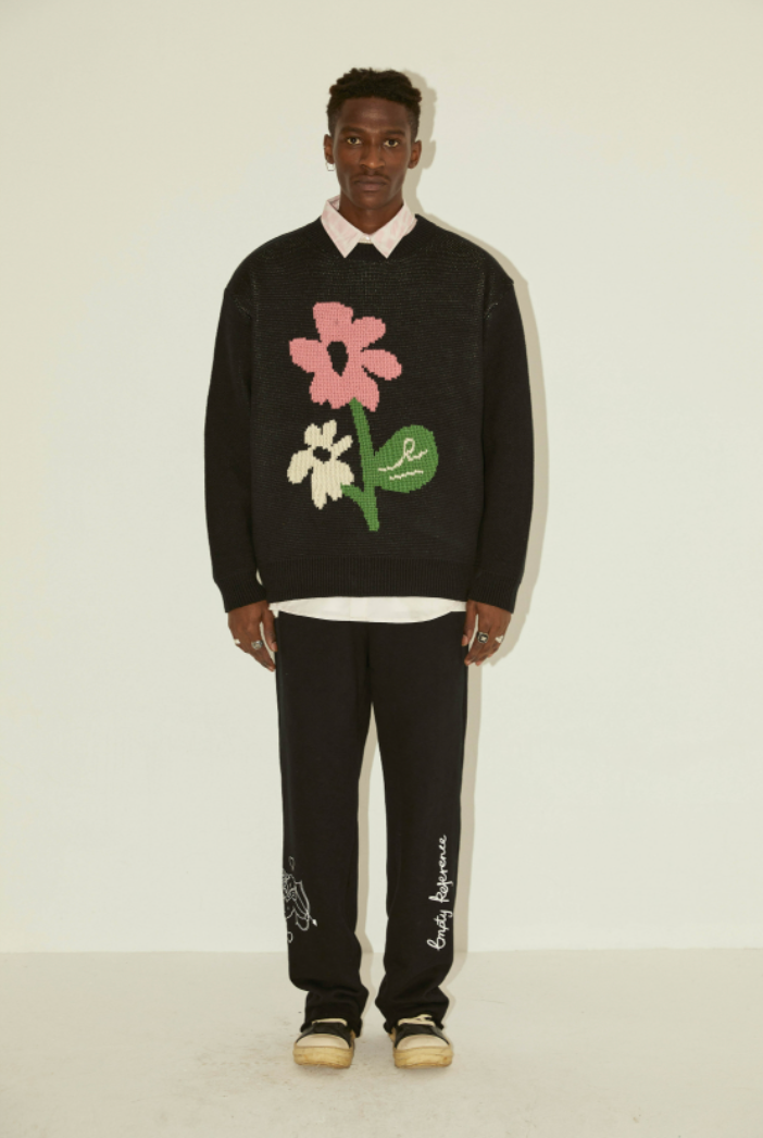 EMPTY REFERENCE Flower Knit Sweater