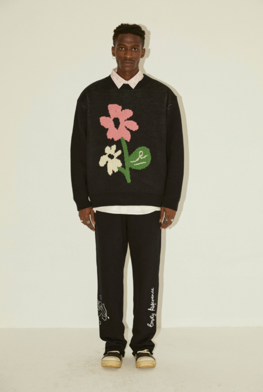 EMPTY REFERENCE Flower Knit Sweater