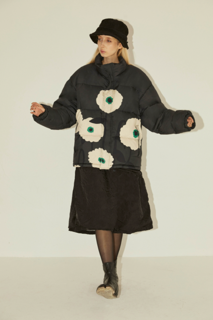 EMPTY REFERENCE Floral Print Down Jacket