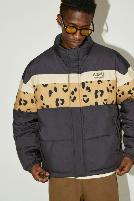 EMPTY REFERENCE Leopard Print Down Jacket