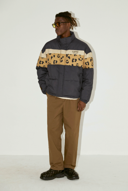 EMPTY REFERENCE Leopard Print Down Jacket