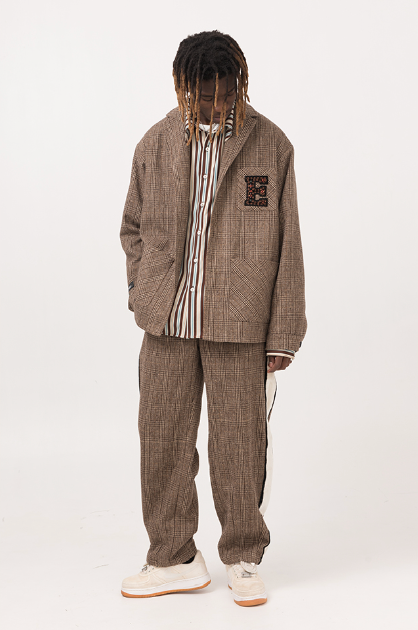 EMPTY REFERENCE Plaid Suit Jacket