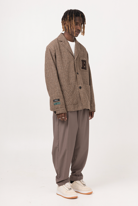 EMPTY REFERENCE Plaid Suit Jacket