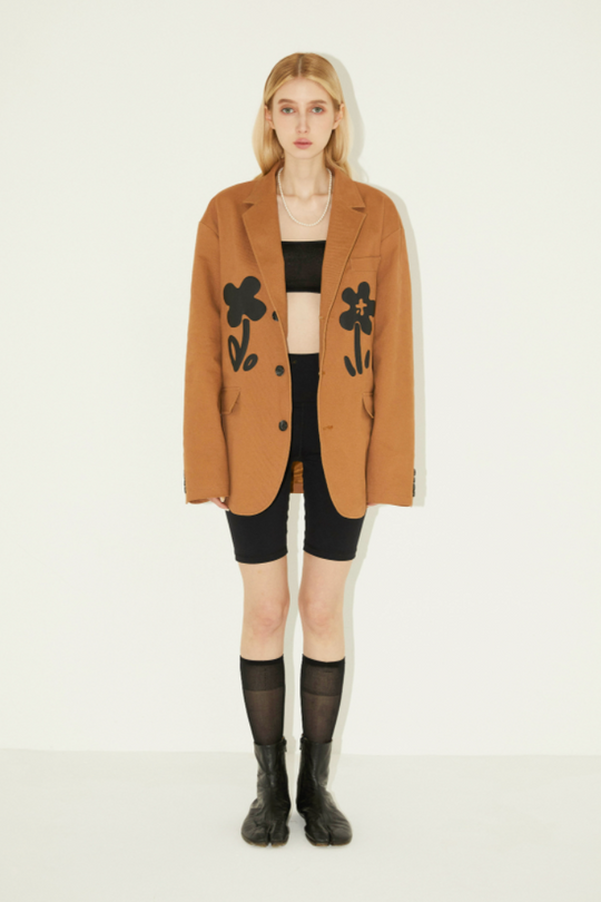EMPTY REFERENCE Floral Foam Print Suit Blazer