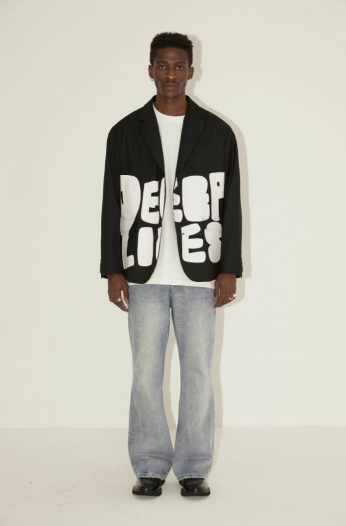 EMPTY REFERENCE Deep Lies Print Suit Blazer