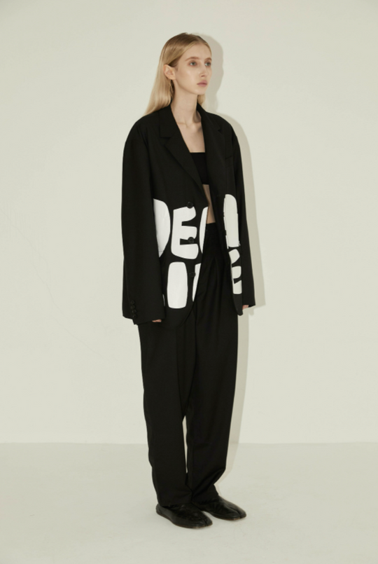 EMPTY REFERENCE Deep Lies Print Suit Blazer