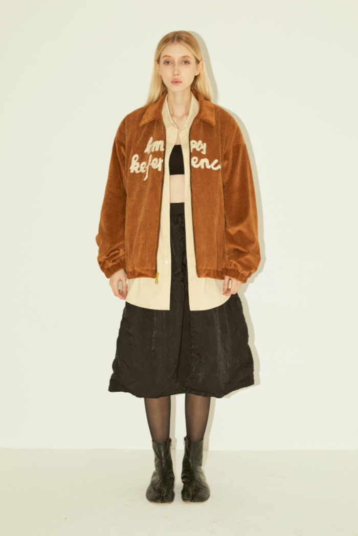 EMPTY REFERENCE Embroidered Corduroy Jacket