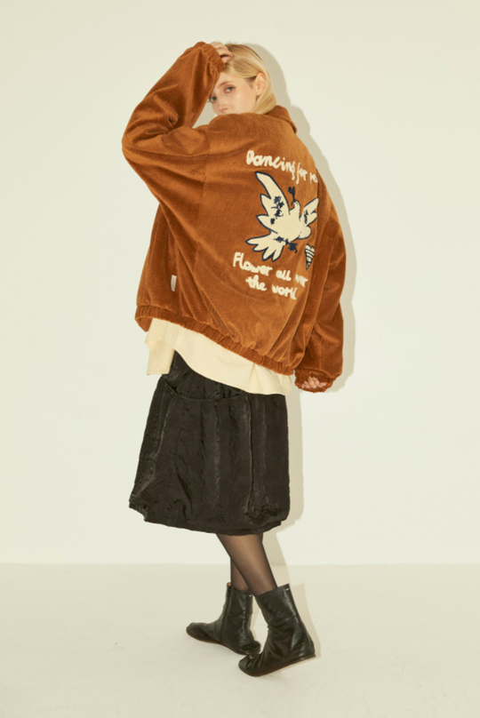 EMPTY REFERENCE Embroidered Corduroy Jacket