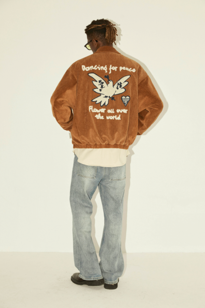 EMPTY REFERENCE Embroidered Corduroy Jacket