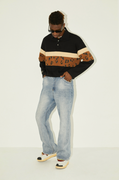 EMPTY REFERENCE Leopard Long Sleeve Polo
