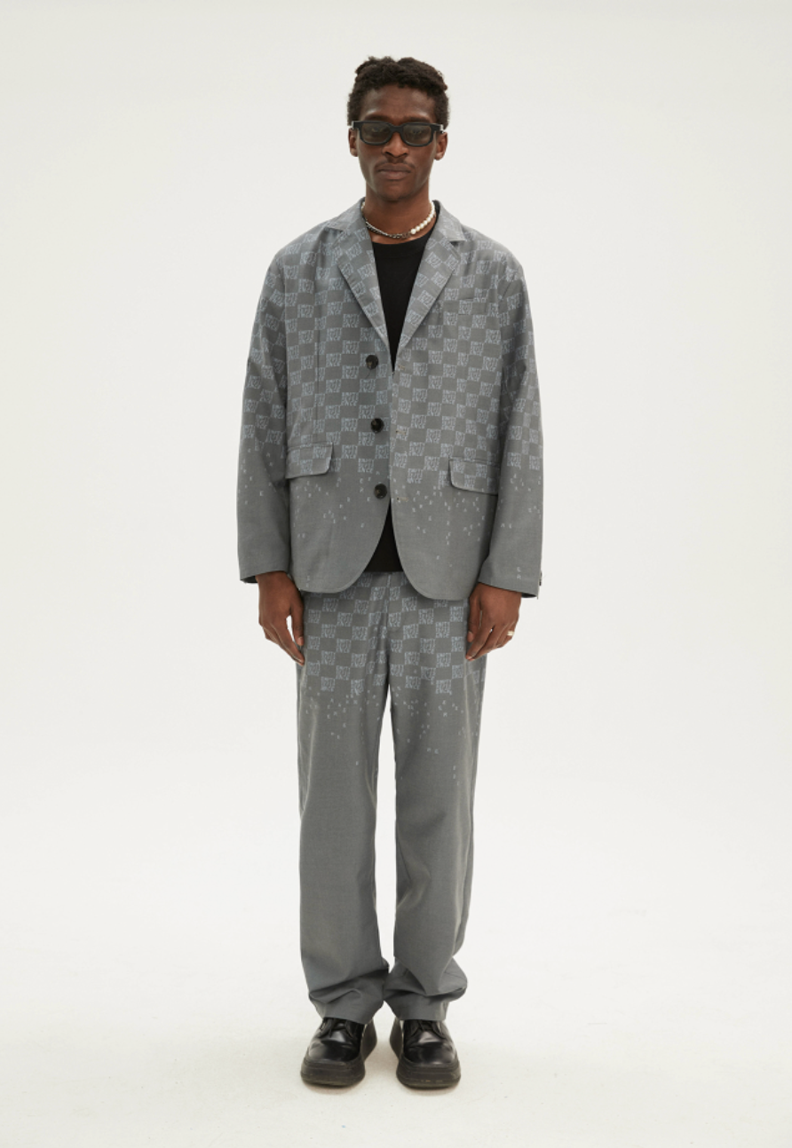 EMPTY REFERENCE LOGO Splicing Print Trousers