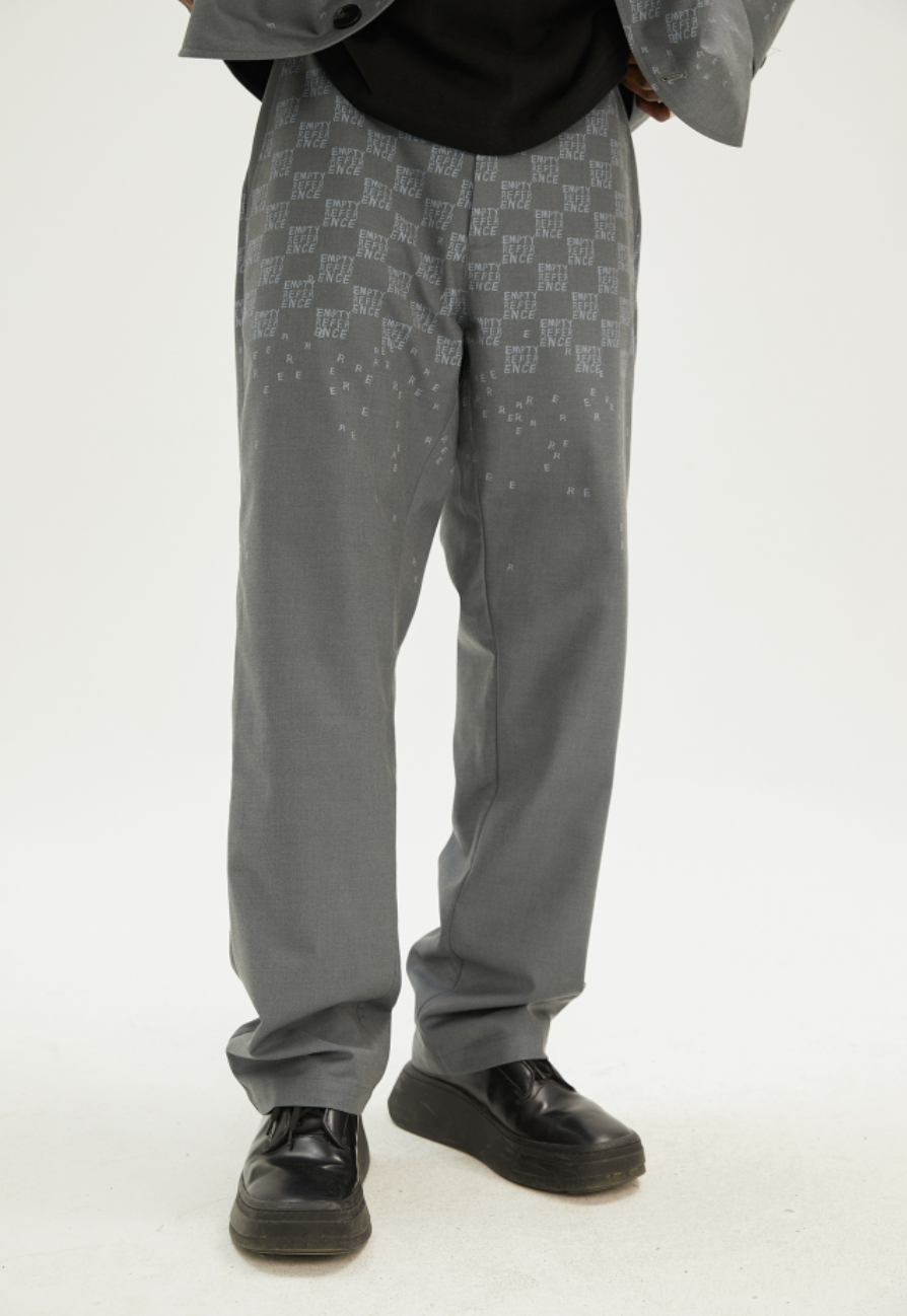 EMPTY REFERENCE LOGO Splicing Print Trousers