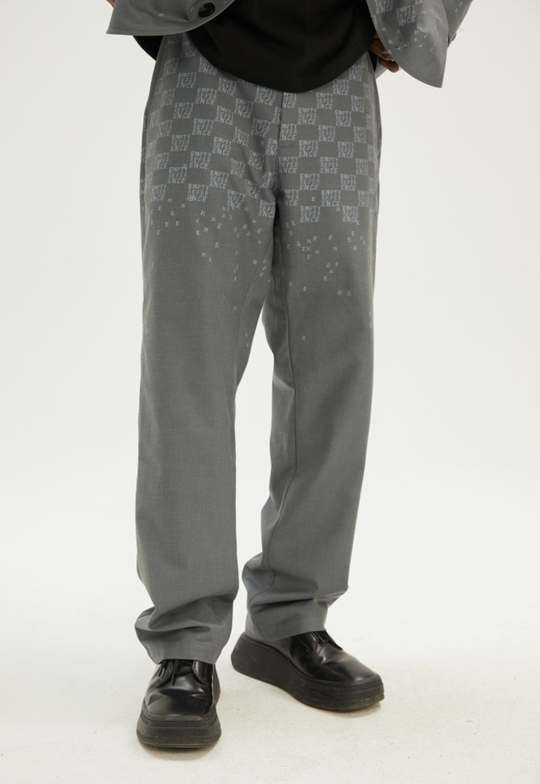 EMPTY REFERENCE LOGO Splicing Print Trousers