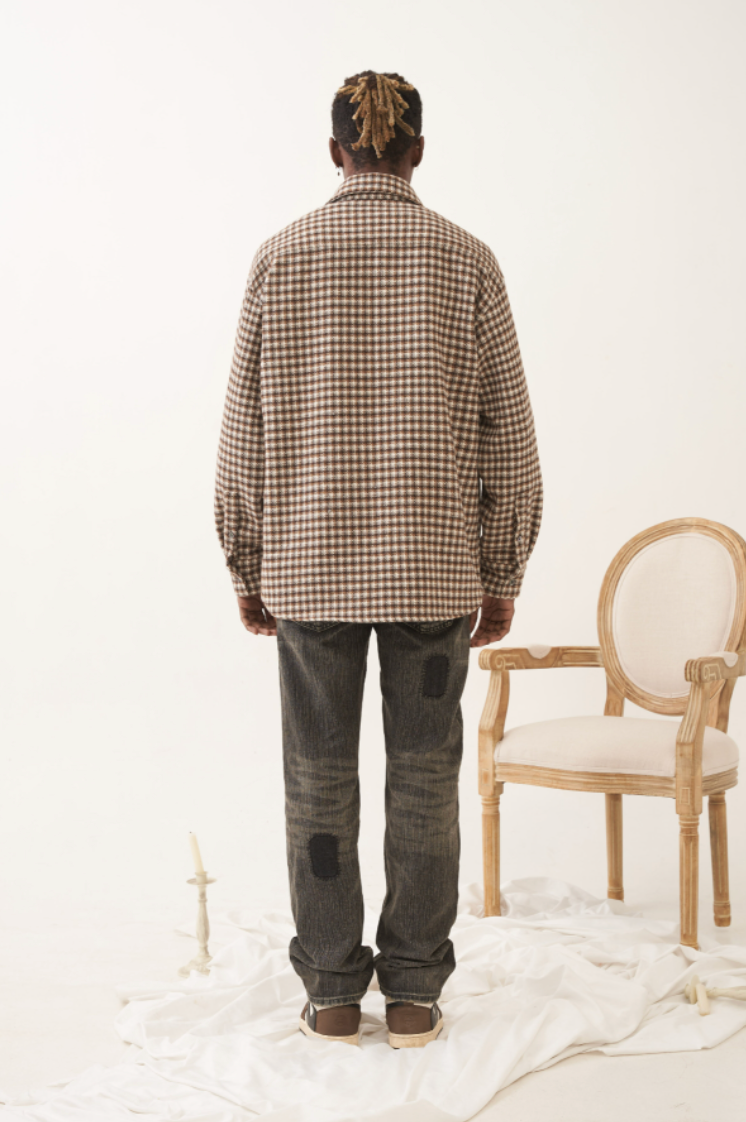 EMPTY REFERENCE Stitching Patch Denim Pants