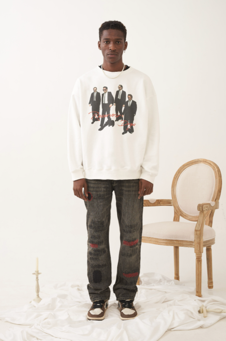 EMPTY REFERENCE Stitching Patch Denim Pants