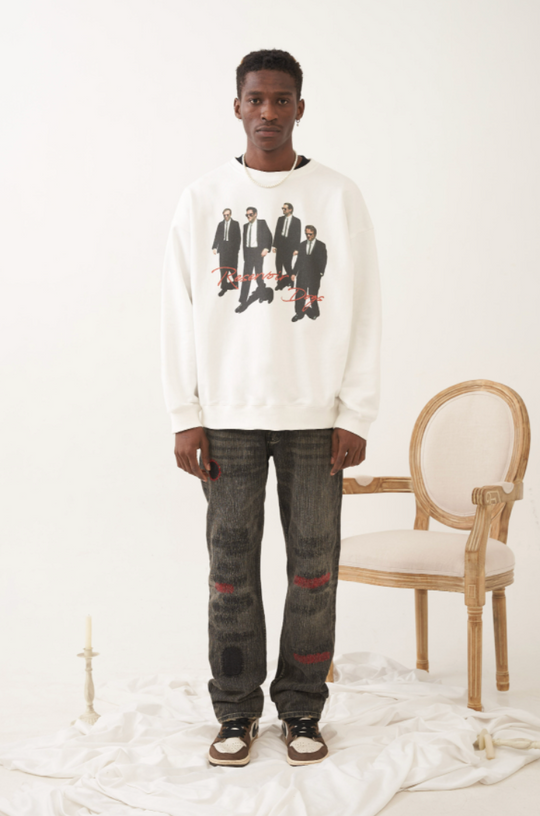 EMPTY REFERENCE Stitching Patch Denim Pants