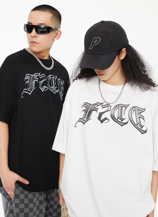 F2CE Metal Gothic Letters Logo Print Tee