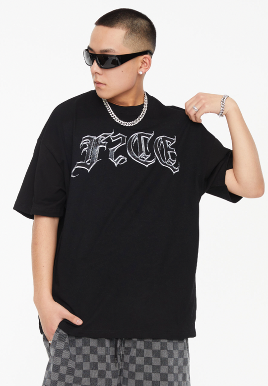 F2CE Metal Gothic Letters Logo Print Tee
