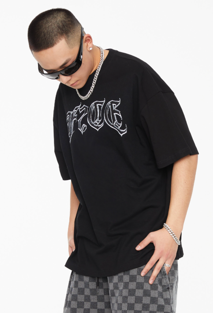 F2CE Metal Gothic Letters Logo Print Tee