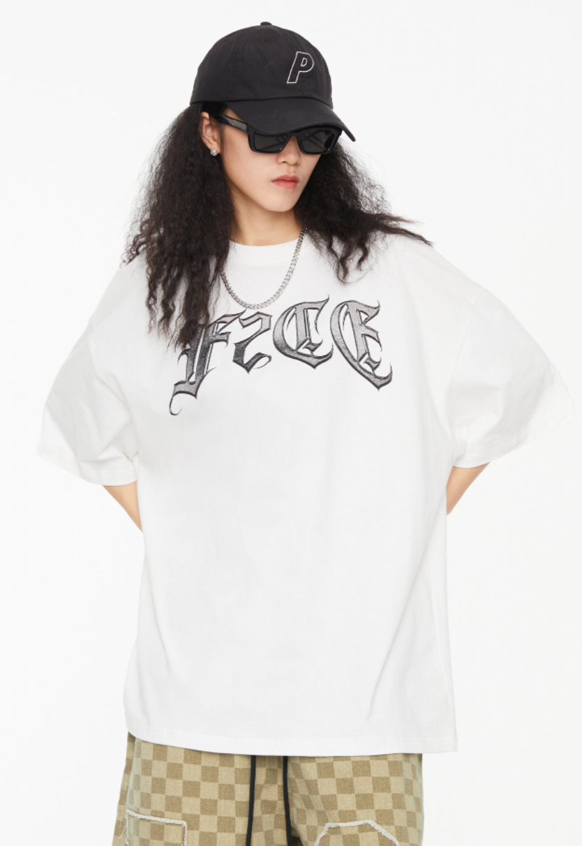 F2CE Metal Gothic Letters Logo Print Tee