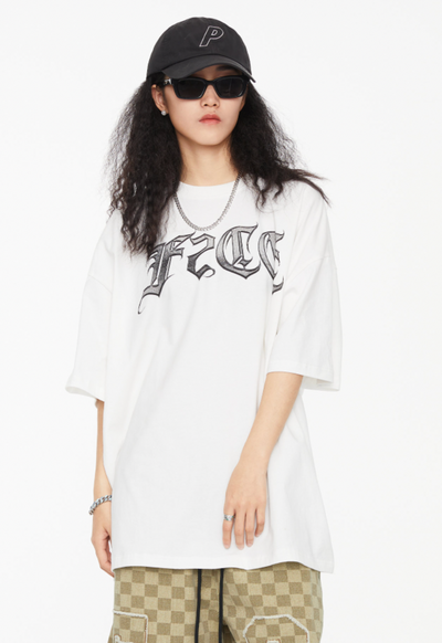 F2CE Metal Gothic Letters Logo Print Tee