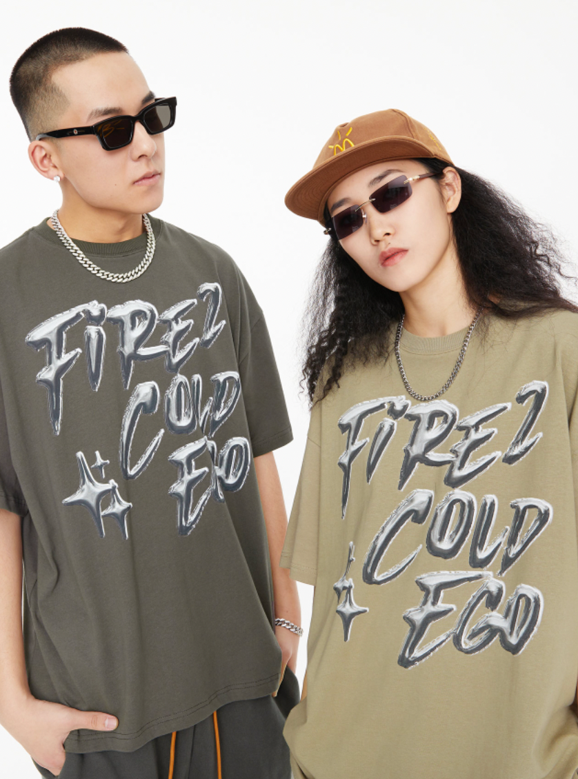 F2CE Metal Logo Print Letters Tee