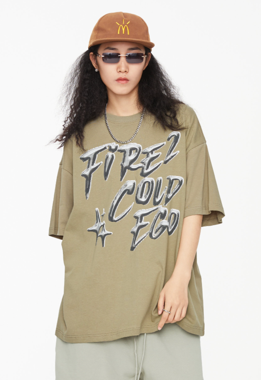 F2CE Metal Logo Print Letters Tee