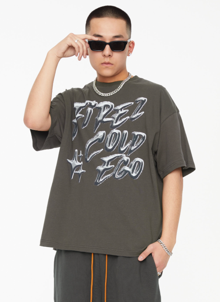 F2CE Metal Logo Print Letters Tee