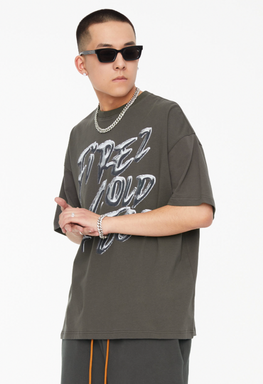 F2CE Metal Logo Print Letters Tee