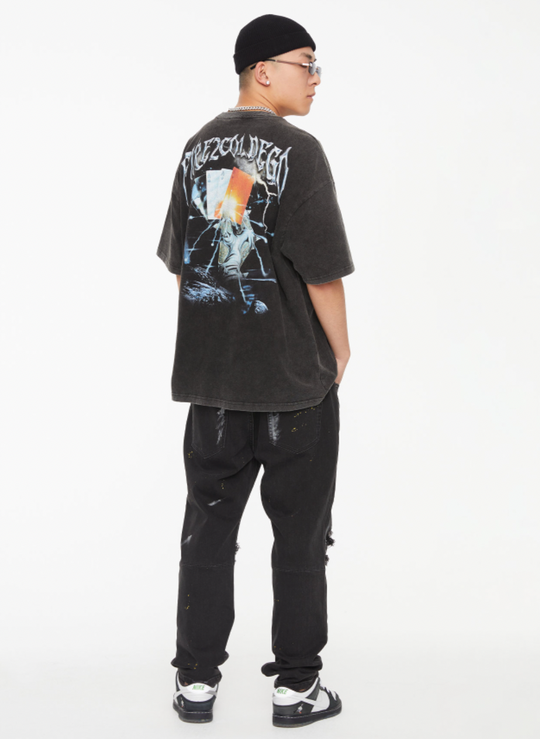 F2CE Washed Old Vintage Print Tee