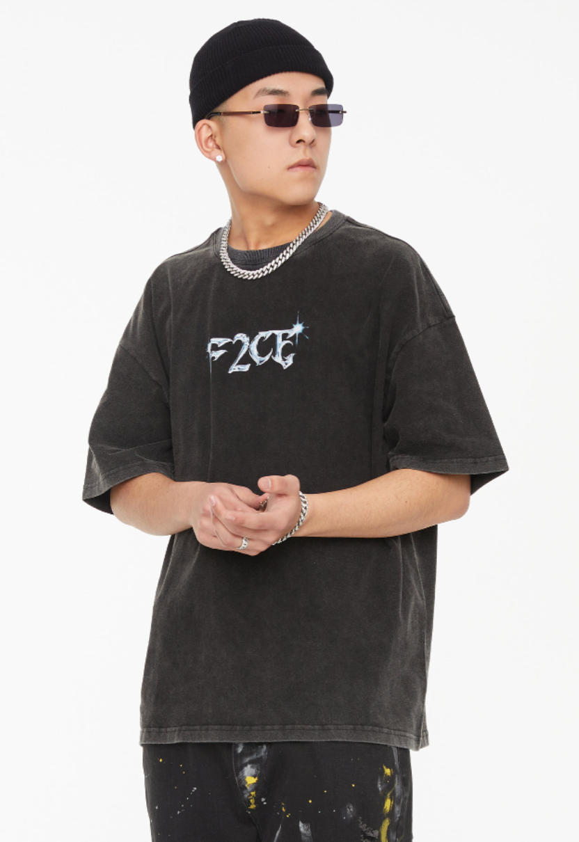 F2CE Washed Old Vintage Print Tee