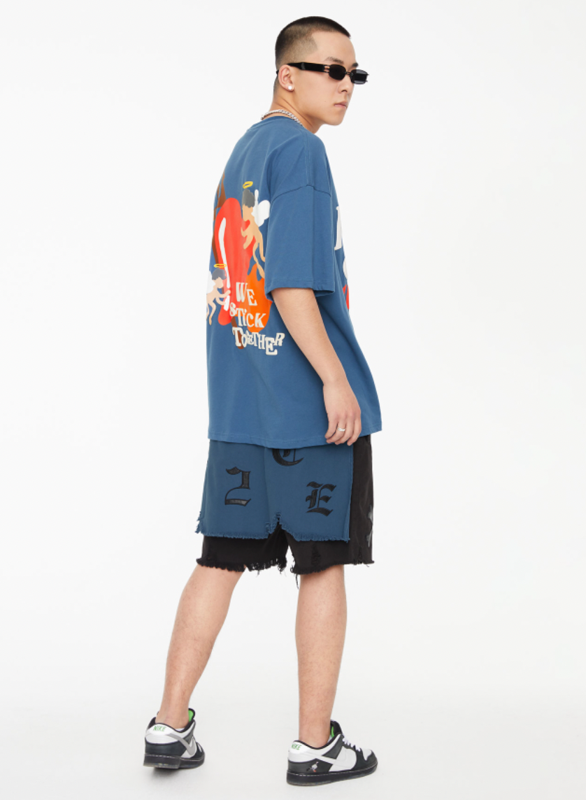 F2CE Removable Letters Leather Embroidery Shorts