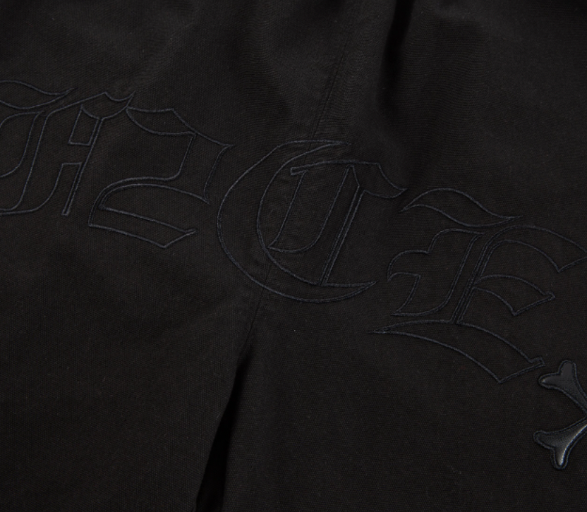 F2CE Removable Letters Leather Embroidery Shorts