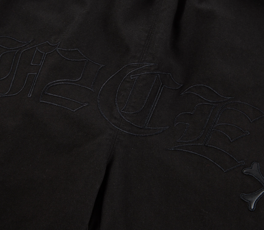 F2CE Removable Letters Leather Embroidery Shorts