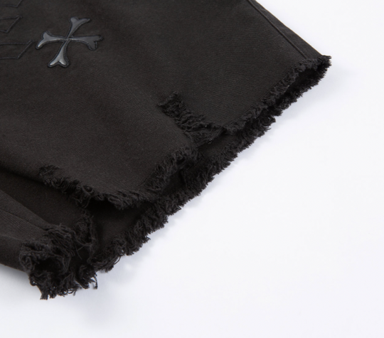 F2CE Removable Letters Leather Embroidery Shorts