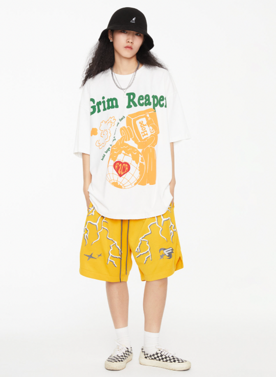 F2CE Lightning Print Embroidery Shorts