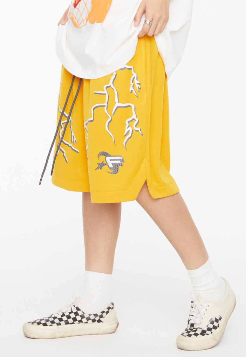 F2CE Lightning Print Embroidery Shorts