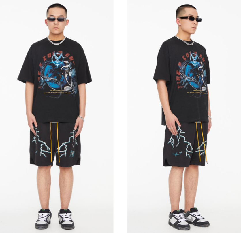 F2CE Lightning Print Embroidery Shorts