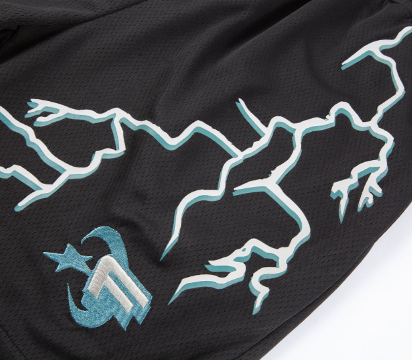 F2CE Lightning Print Embroidery Shorts